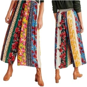 Anthropologie Patchwork Pleated Pants